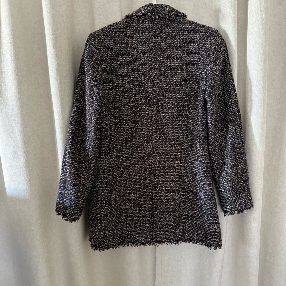 Massimo Dutti Tweed Long Blazer Jacket — Size 4 (EUR 36) - Picture 6 of 8